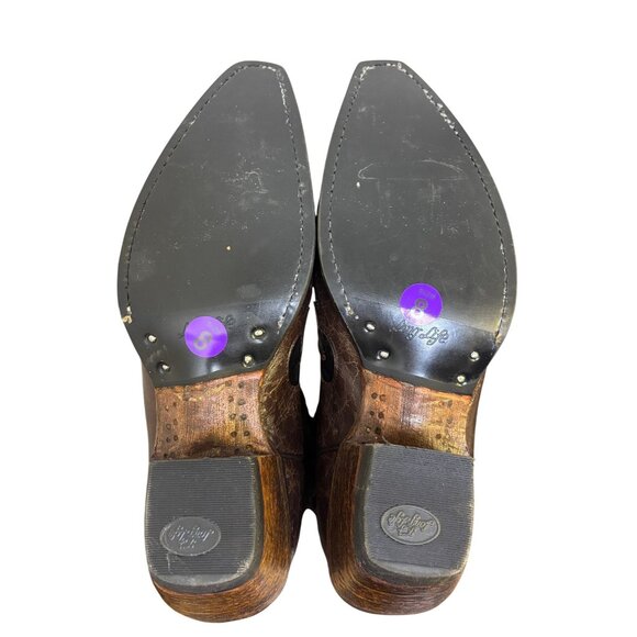 Corral Western Leather Boots Brown Black Overlay Size 8 - Picture 7 of 10